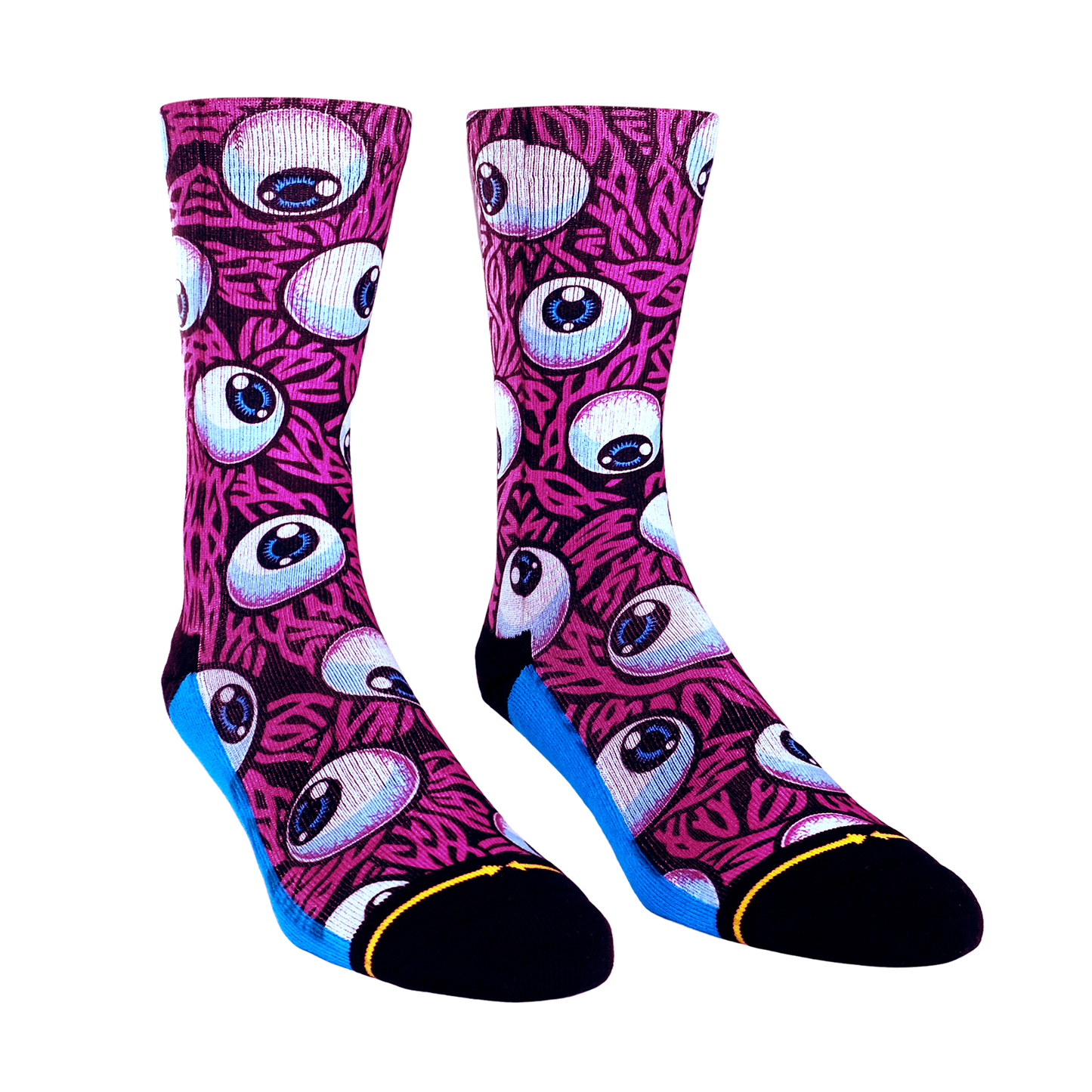 Eyeball Pink Crew MERGE4 Socks With Art By Jimbo Phillips