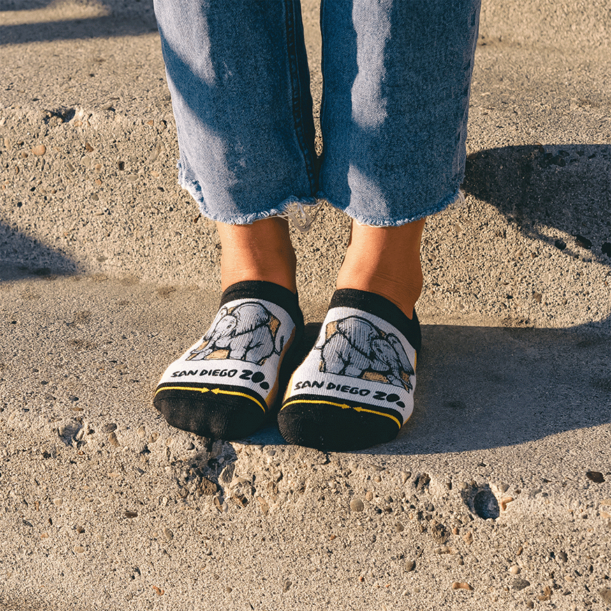 Baby Elephant No Show Socks With Art By San Diego Zoo