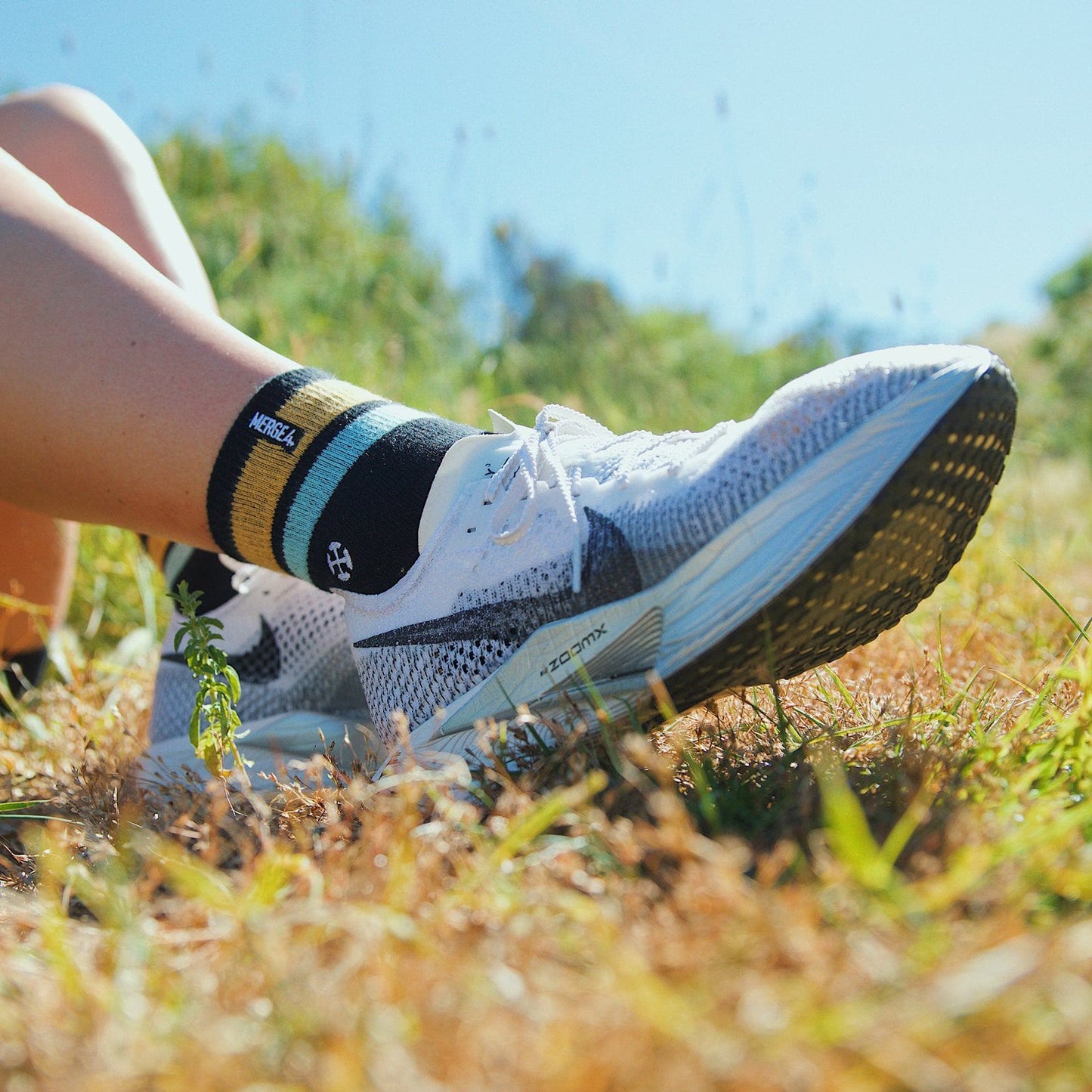 Organic Cotton Black/Orange Quarter Crew Socks