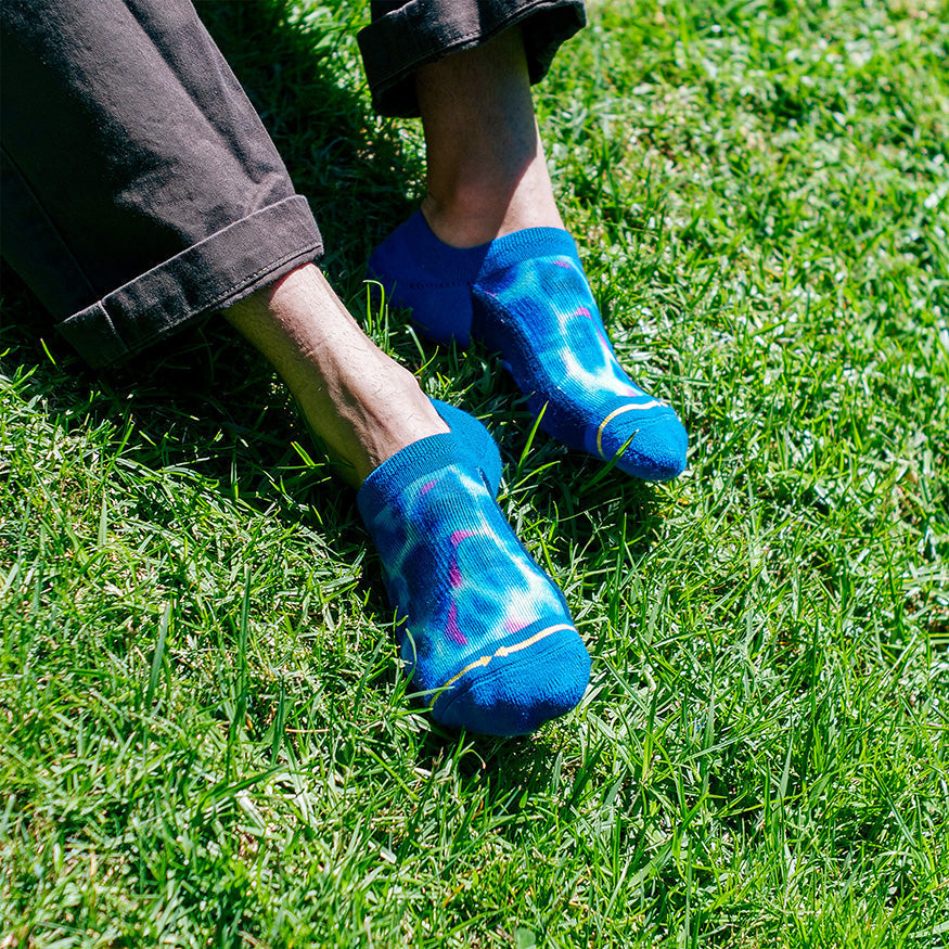 Blue Water No Show Sock With Art By Daniel Jean-Baptiste