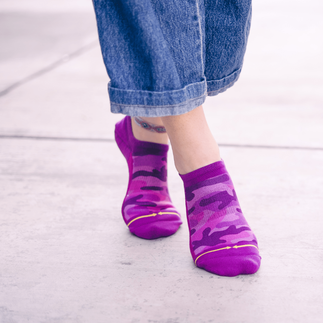 Pink Camo No Show Socks