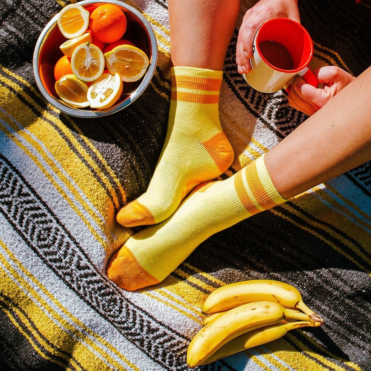 Organic Cotton Color Block Quarter Crew Socks 4 Pack