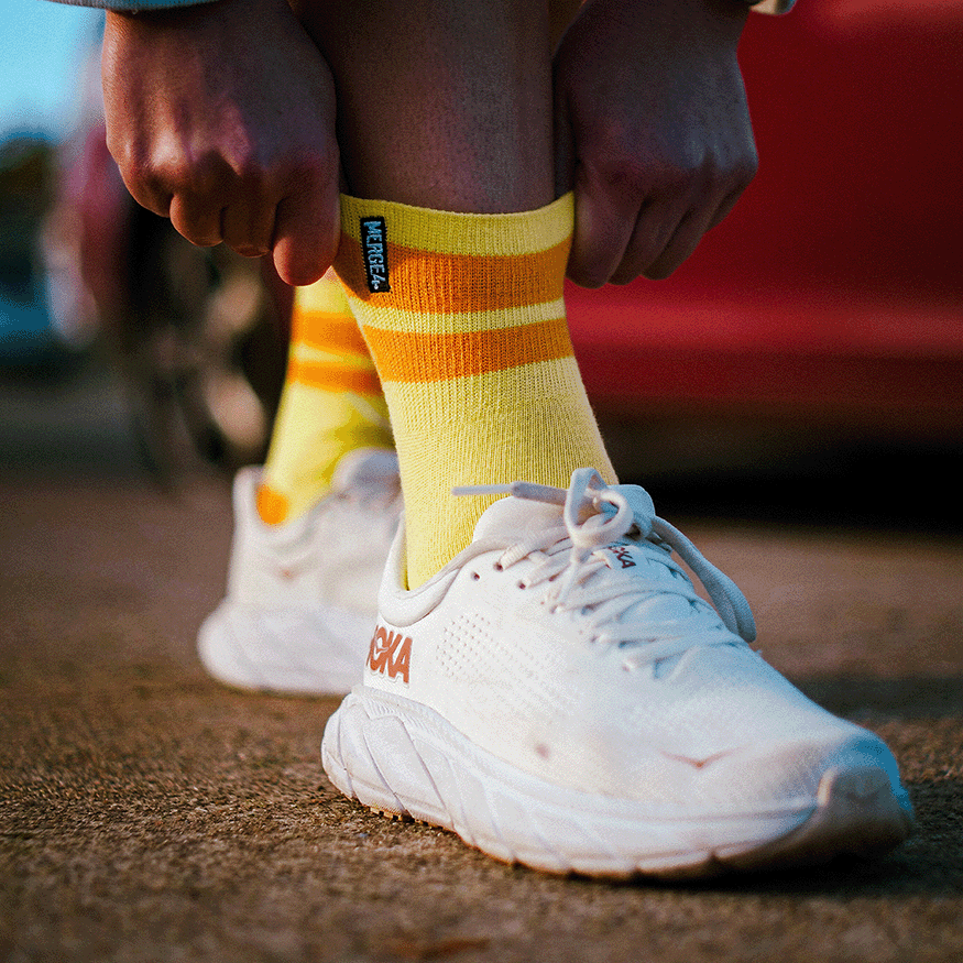 Organic Cotton Butter/Orange Quarter Crew Socks
