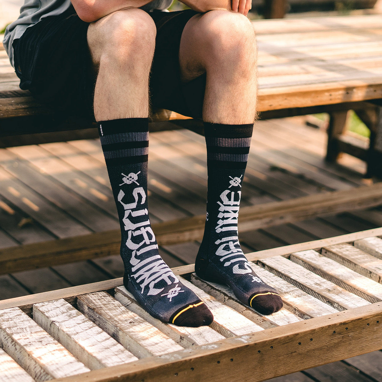 Sublime Chaz Tag Black Tall Socks
