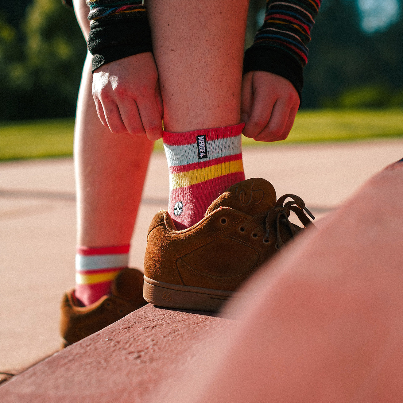 Organic Cotton Color Block Quarter Crew Socks 4 Pack