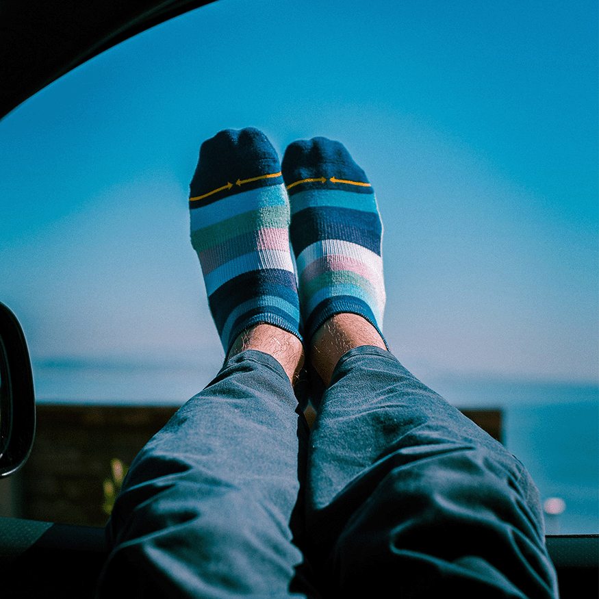 Sunset Stripes Organic Cotton No Show Socks 3-Pack