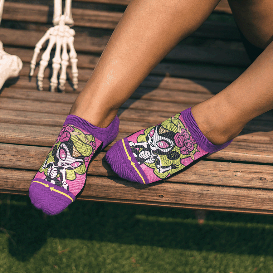 Doll of the Dead No Show Sock With Art By Belle Dee