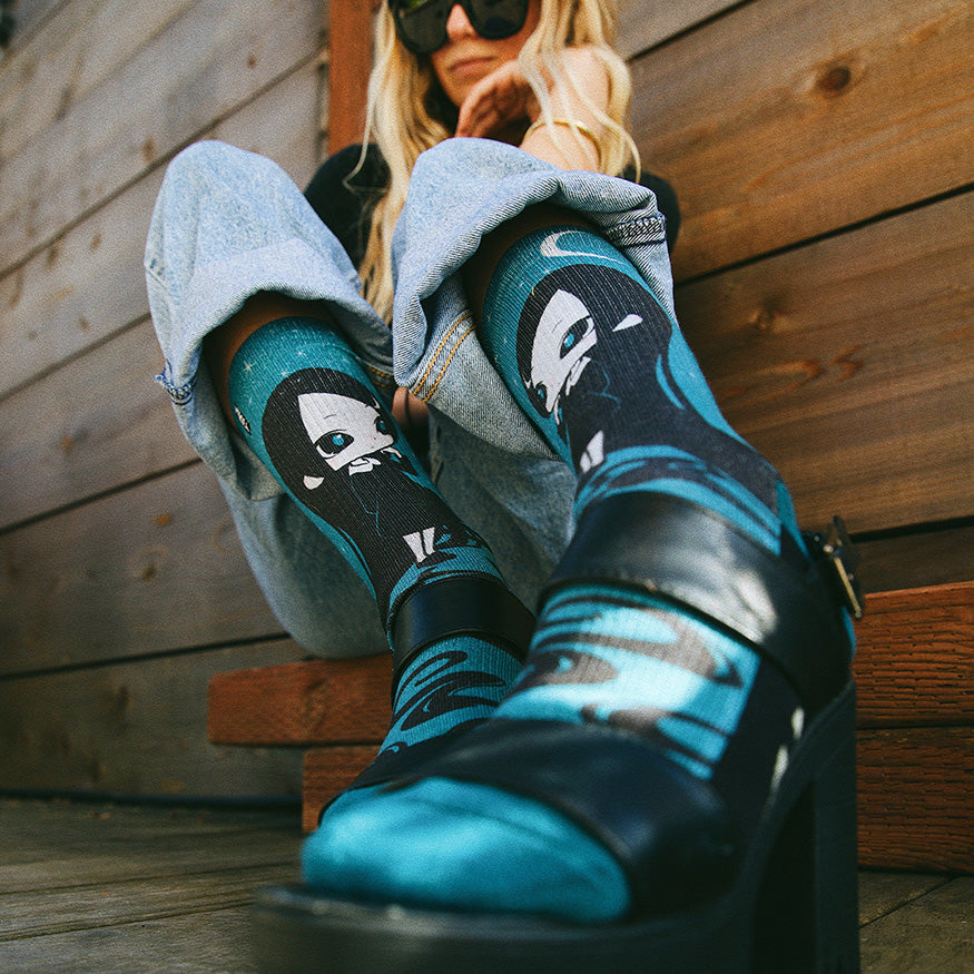 Ryo Taniguchi Girl of the Dark Night Crew Socks
