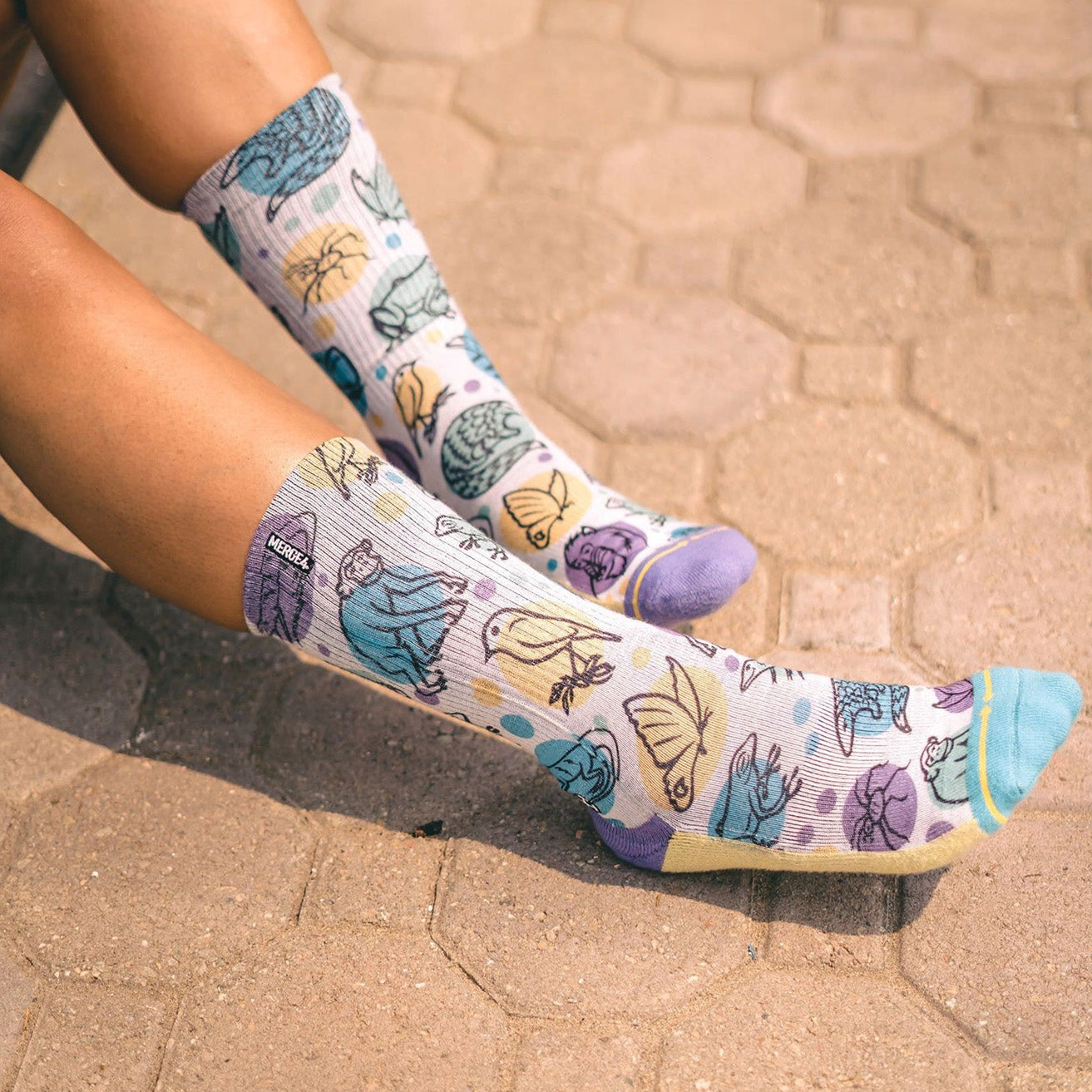 Jane Goodall Endangered Species Crew Socks with the Jane Goodall Institute