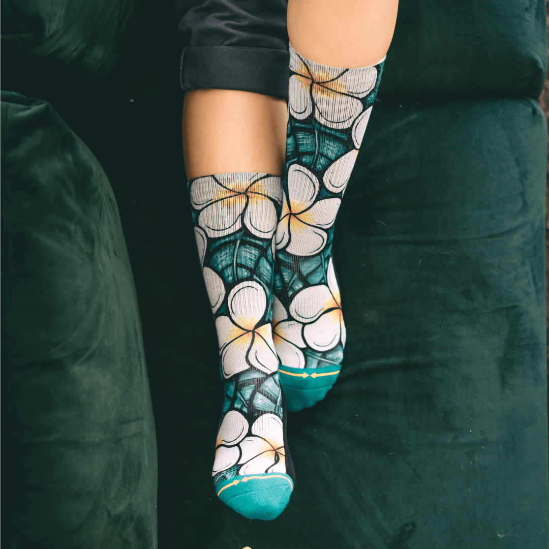 Flowers Crew Socks Art By Kaia Myall