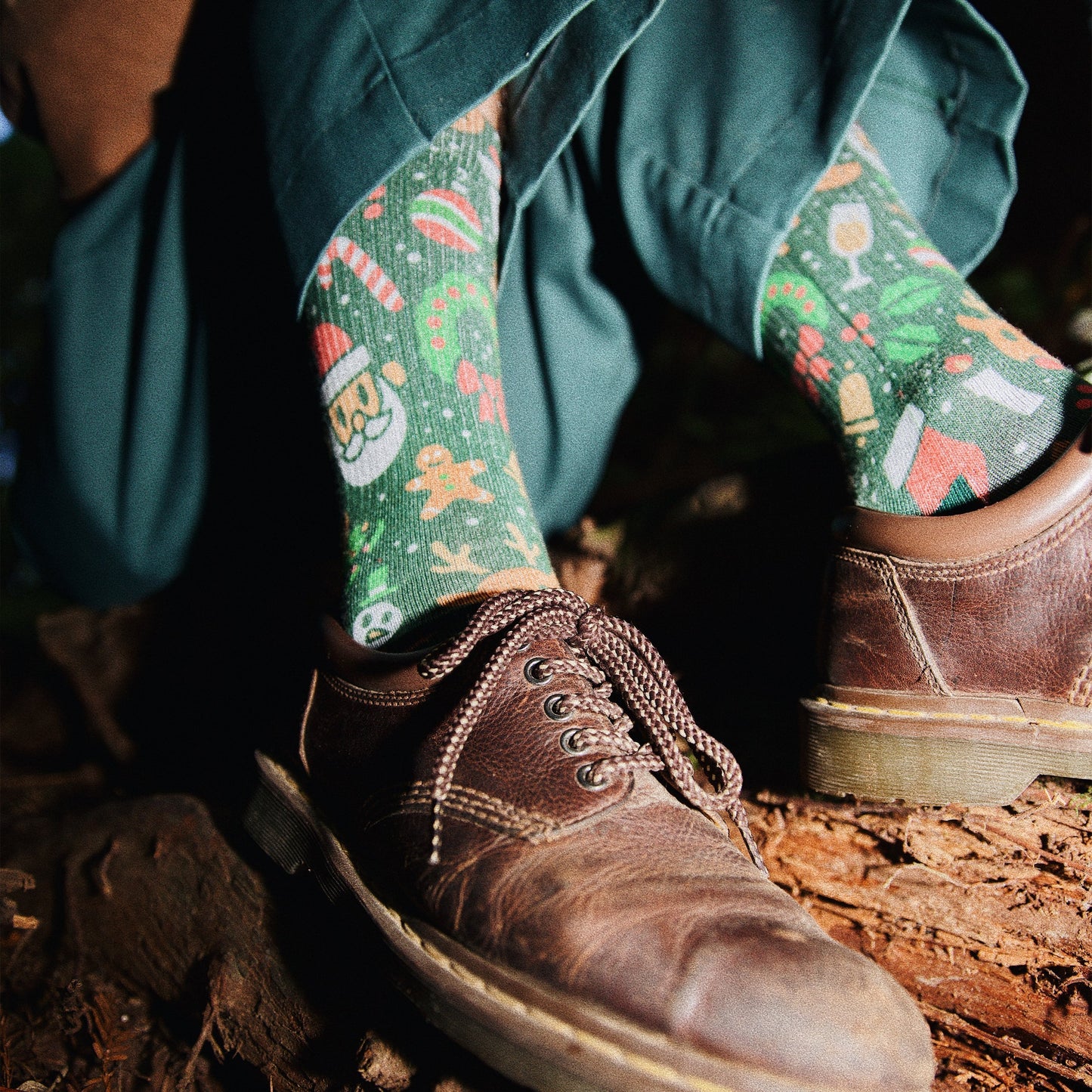 Merry Merry Green Holiday Socks