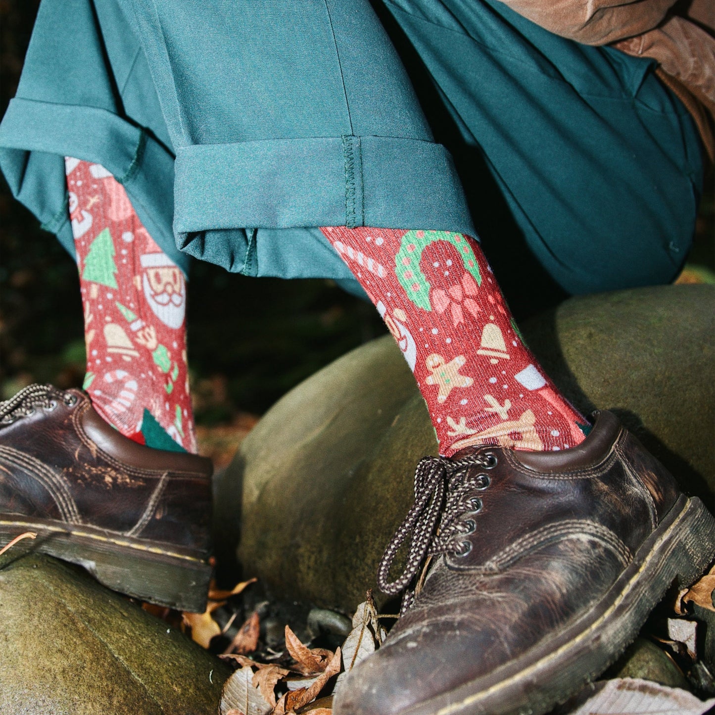 Merry Merry Red Holiday Socks
