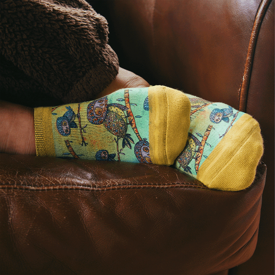 Owl No Show Socks With Art By Bad Otis Link