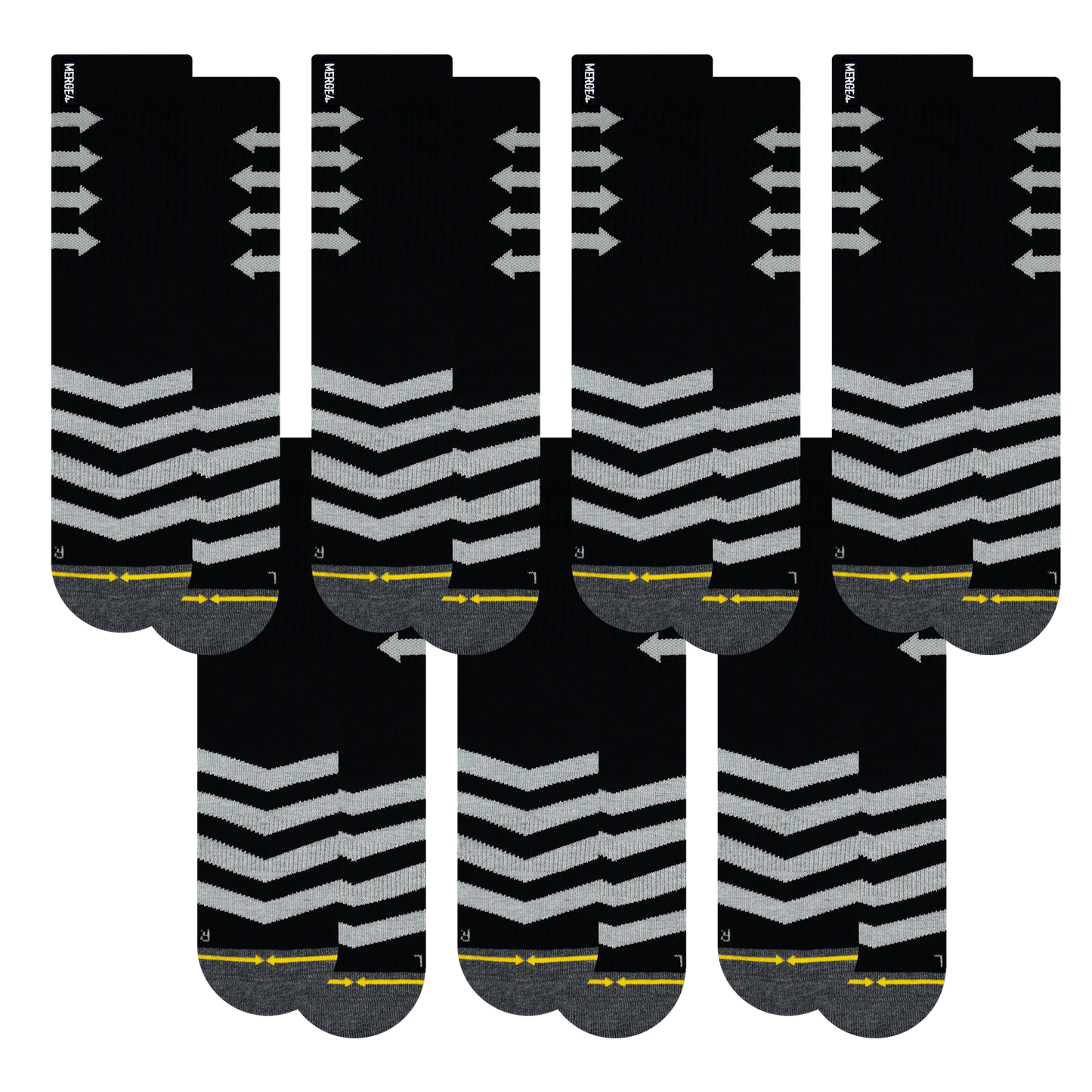 Performance Black Crew Socks 7-Pack