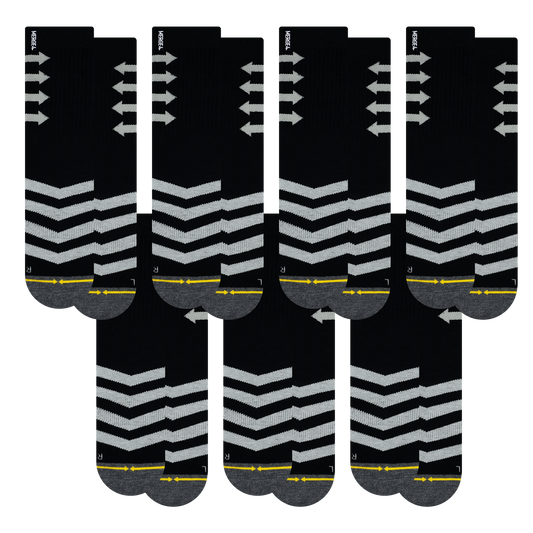 Performance Black Crew Socks 7-Pack