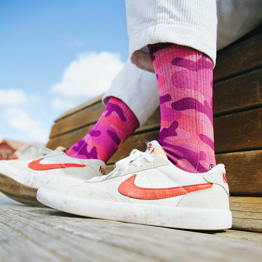 Pink Camo Crew Sock