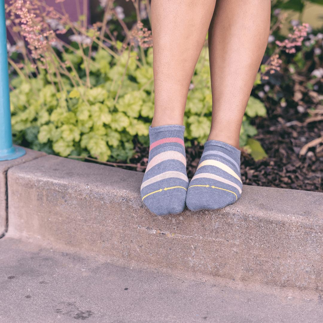 Rhythm Stripe Plant Dye No Show Socks