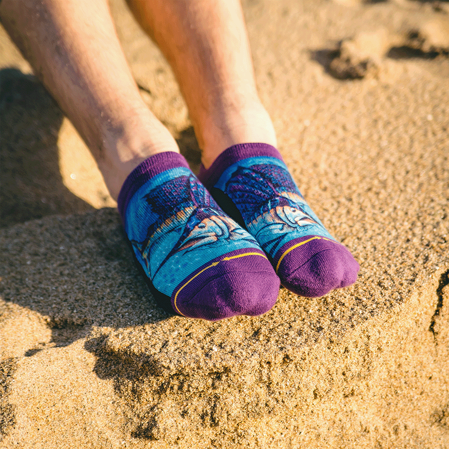 Sail Fish No Show Socks With Art By Daniel Jean Baptiste