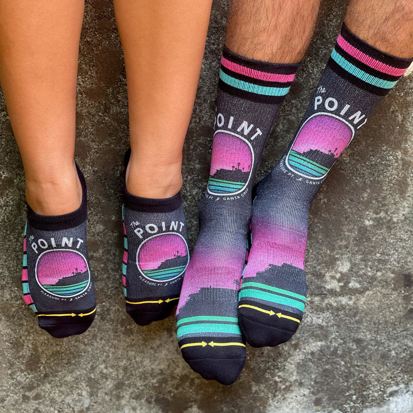 Slidertown The Point Pinkburst No Show Socks