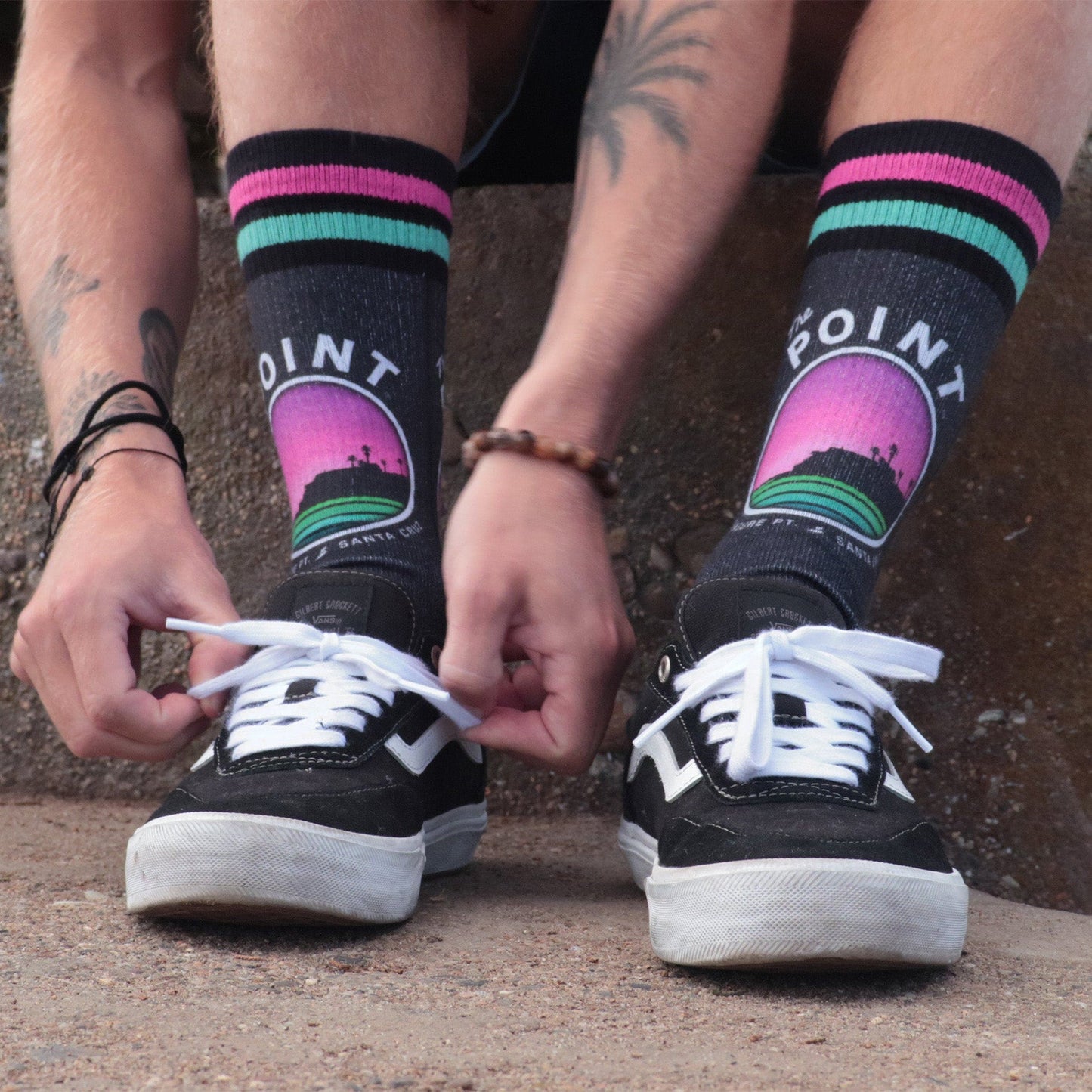 Slidertown The Point Pinkburst Crew Sock