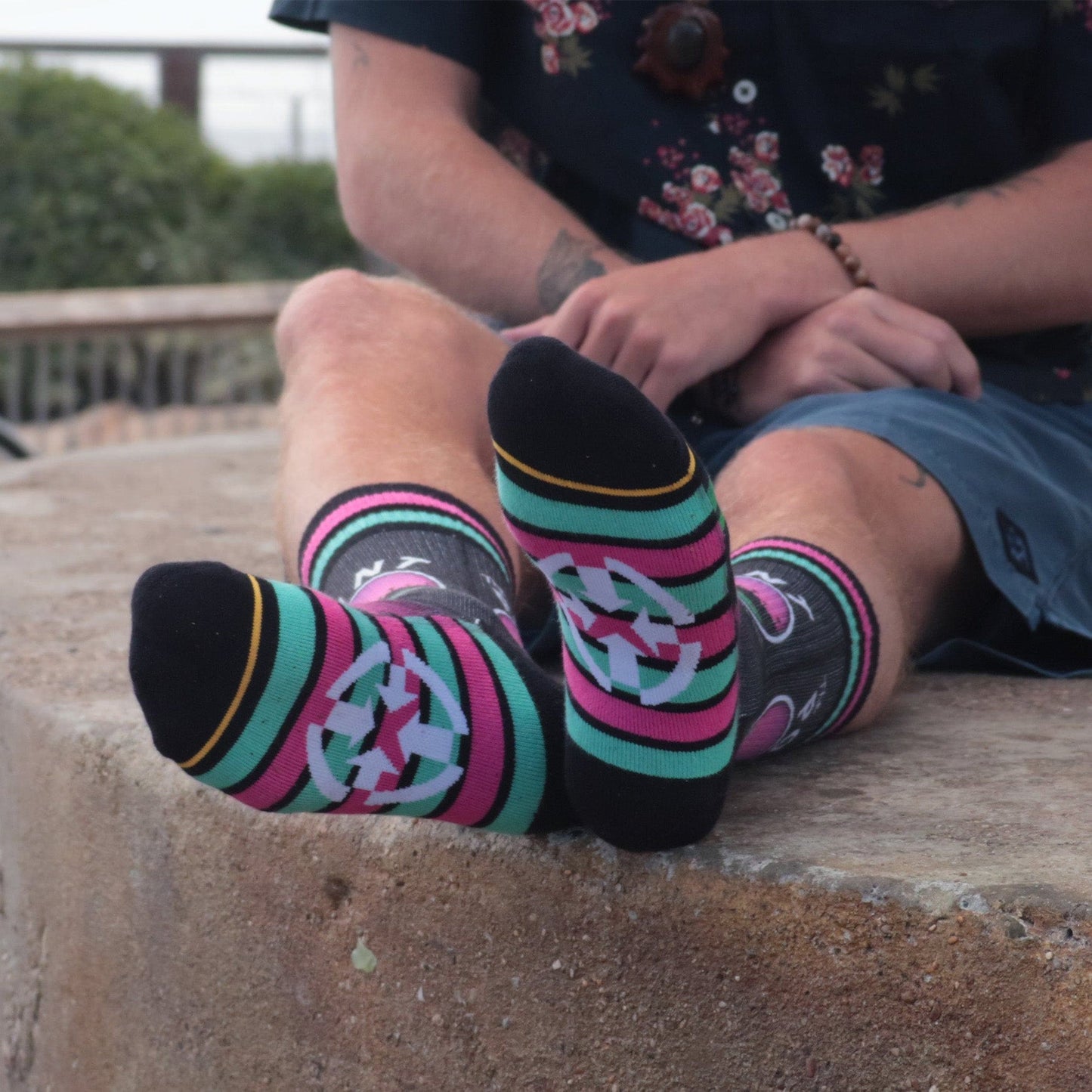 Slidertown The Point Pinkburst Crew Sock