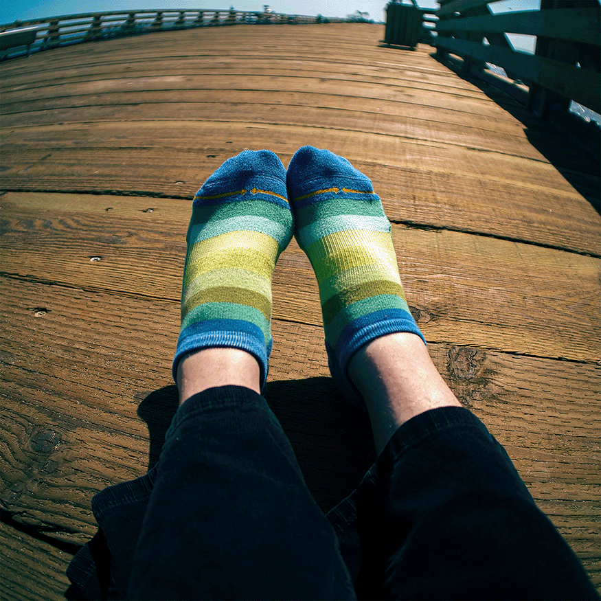 Sunset Stripes Organic Cotton No Show Socks 3-Pack