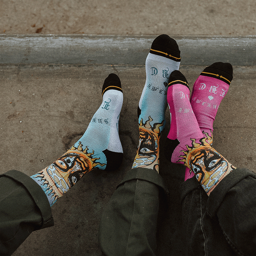Sublime Blue Sun Album Cover Crew Socks By Sublime