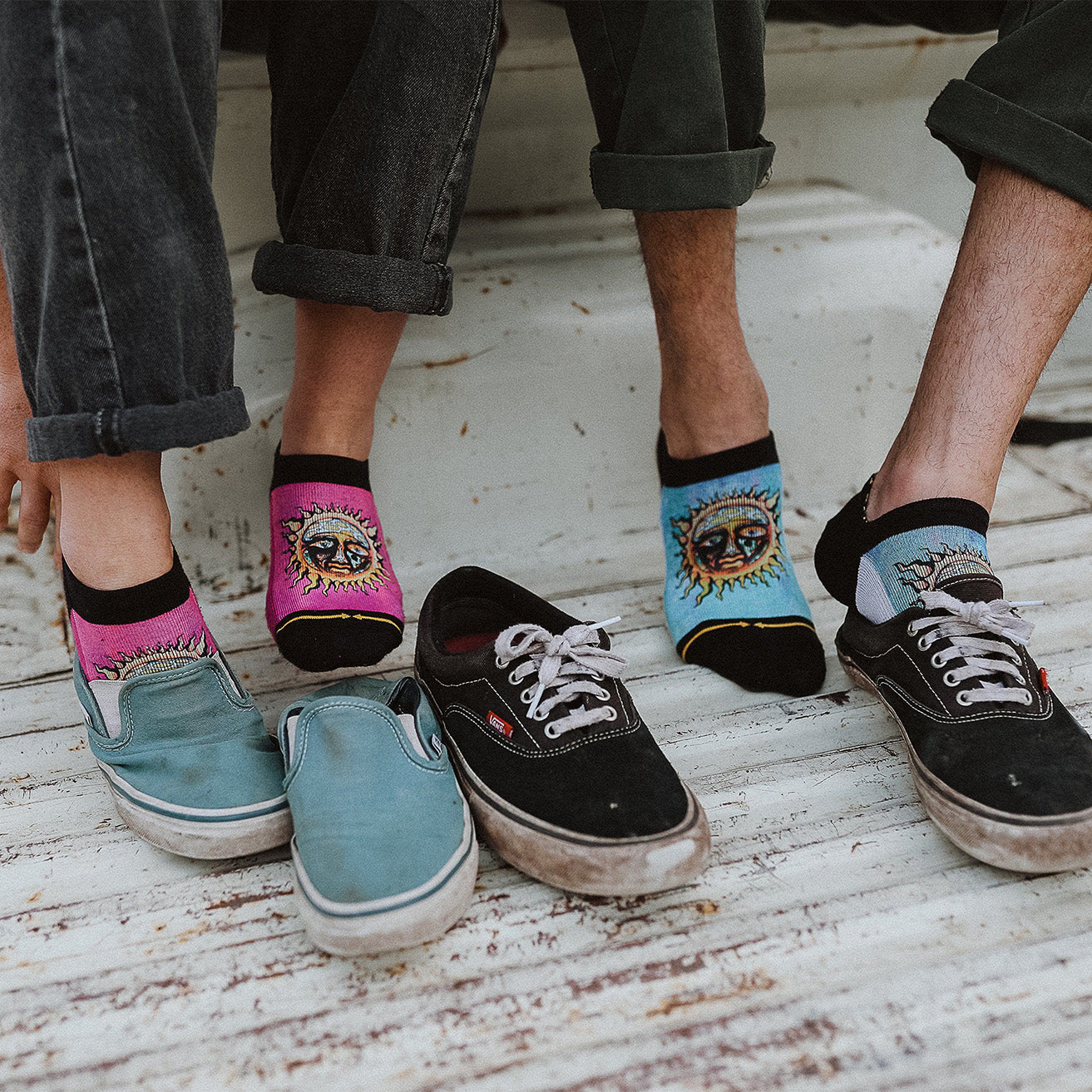 Sublime Sun Blue No Show Socks