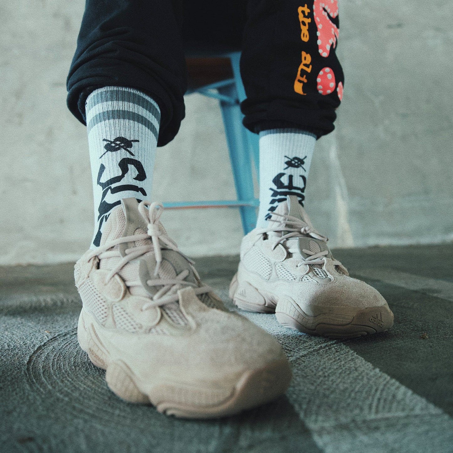 Sublime Chaz Tag White Tall Sock