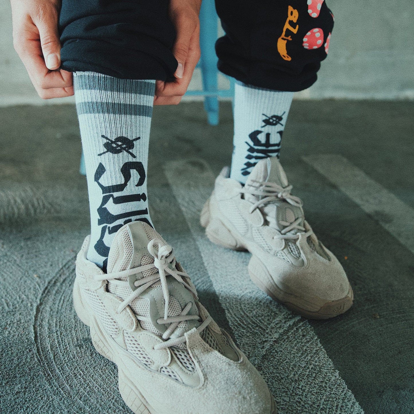 Sublime Chaz Tag White Tall Sock