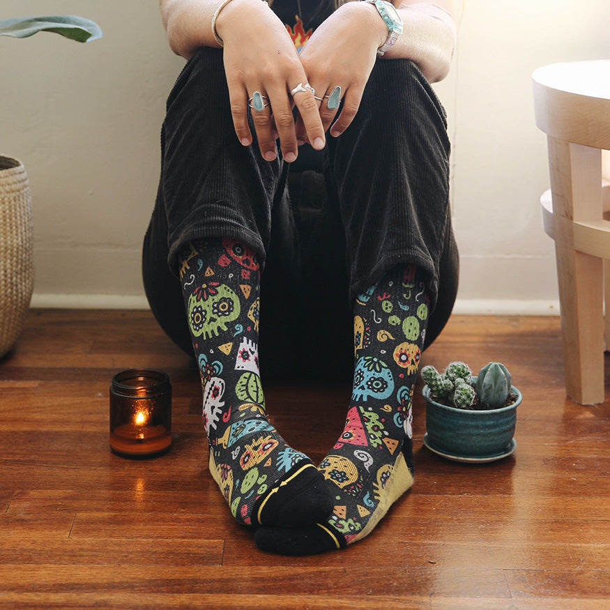 Walmazan Sugar Skulls Mini Crew Socks