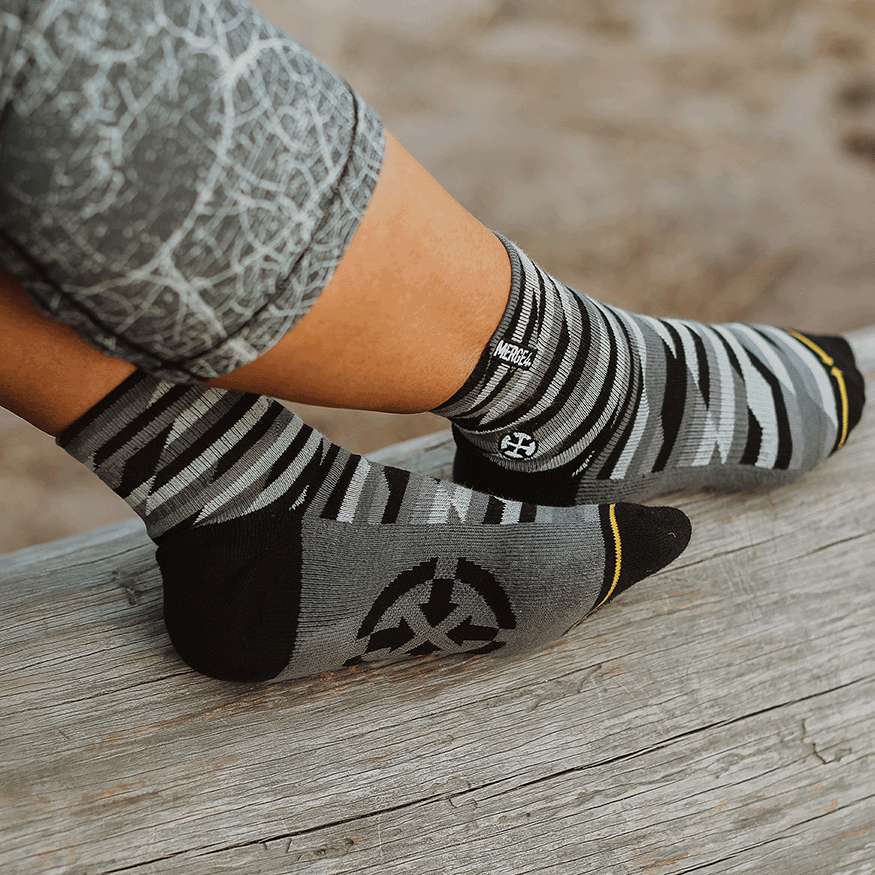 Trekker Quarter Crew Socks Black