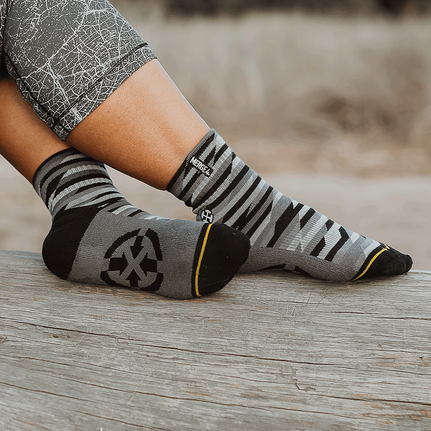 Trekker Quarter Crew Socks Black