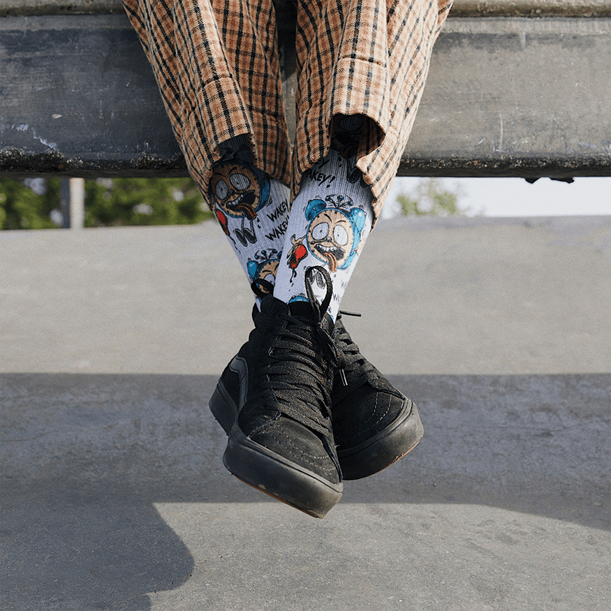 Wakey Wakey Skate Socks Art By Steve Caballero