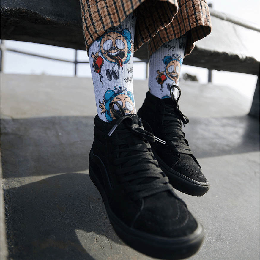 Wakey Wakey Skate Socks Art By Steve Caballero