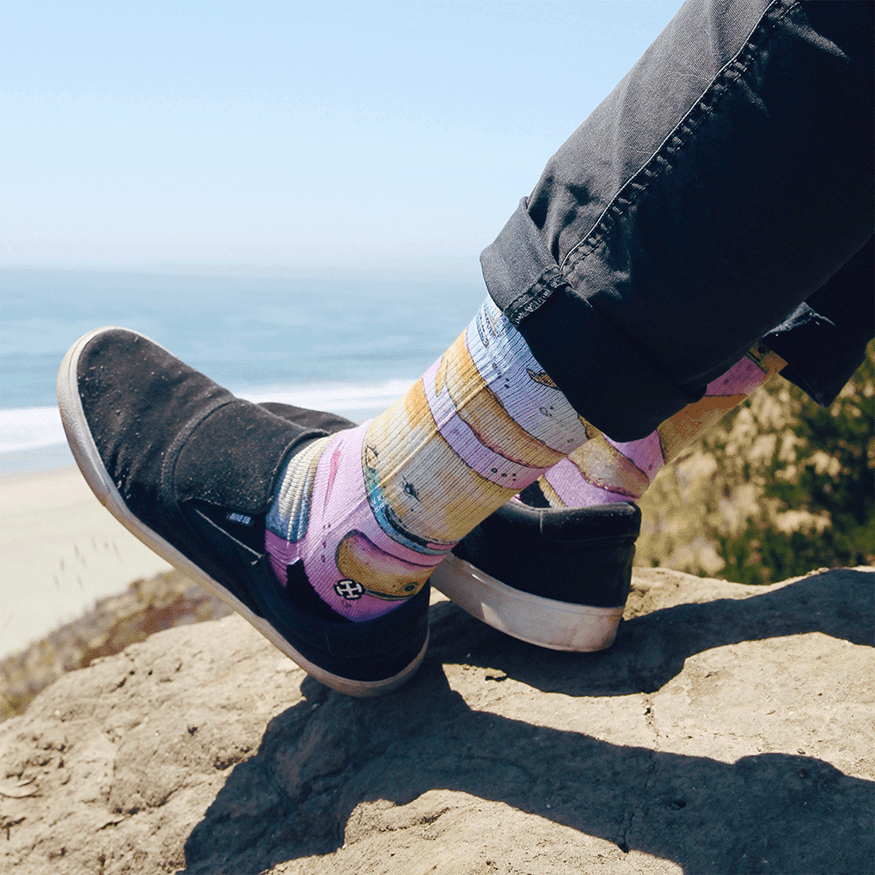 Whale Watercolor Crew Socks With Art By Bad Otis Link