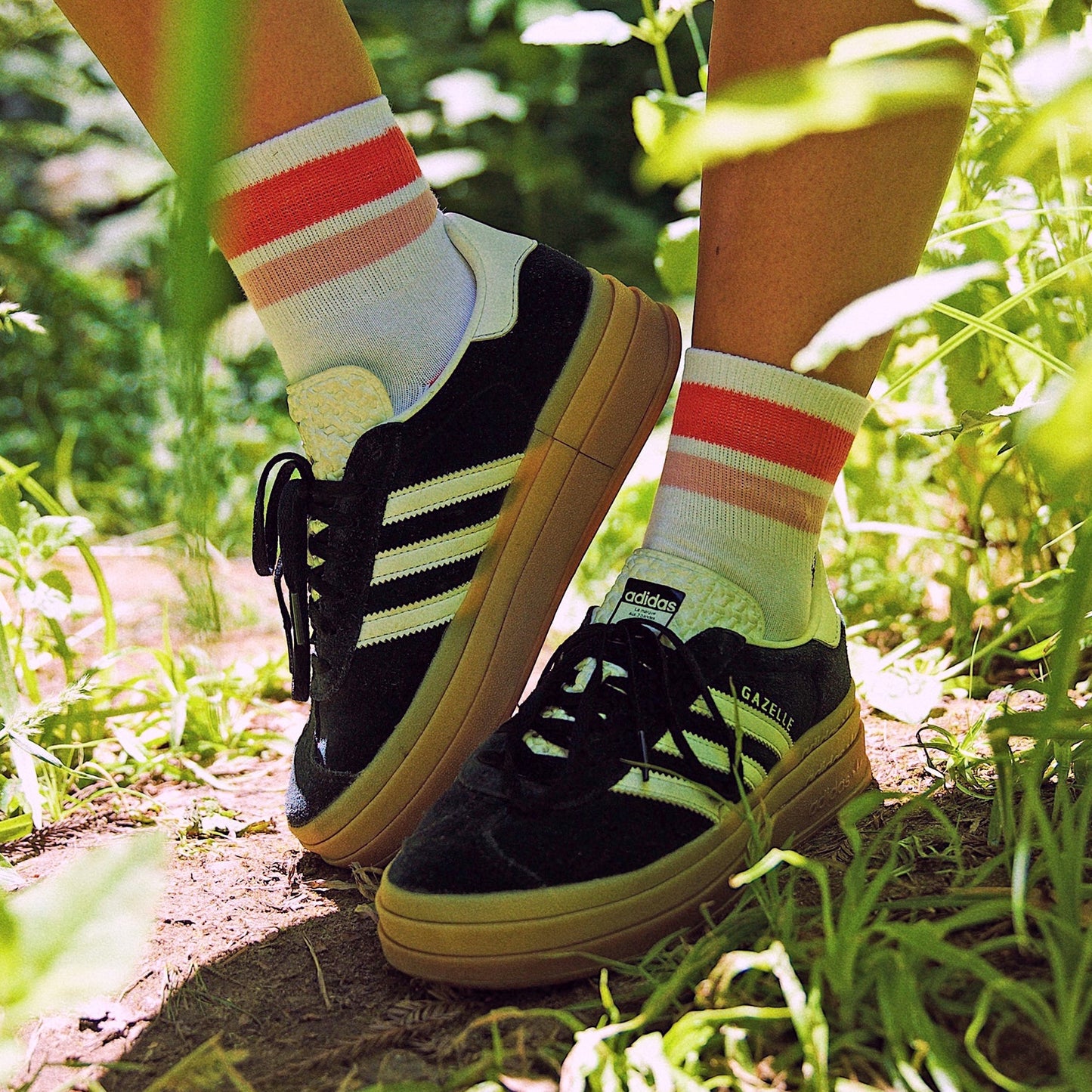 Organic Cotton White/Pink Quarter Crew Sock