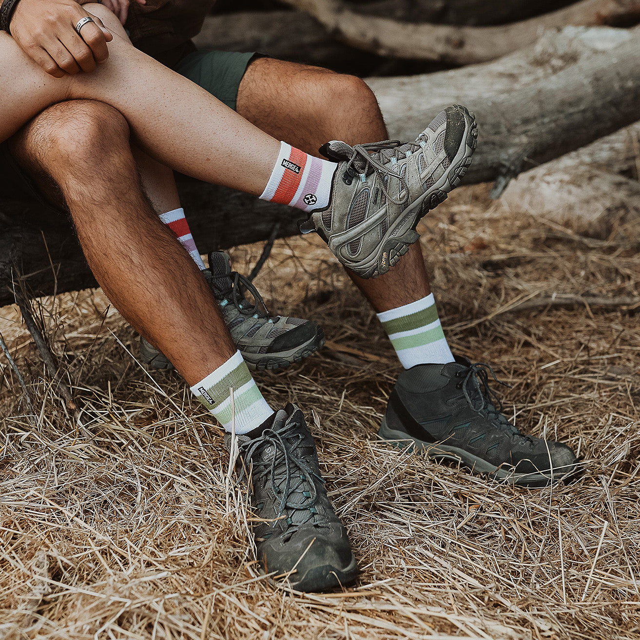 Organic Cotton White/Pink Quarter Crew Sock