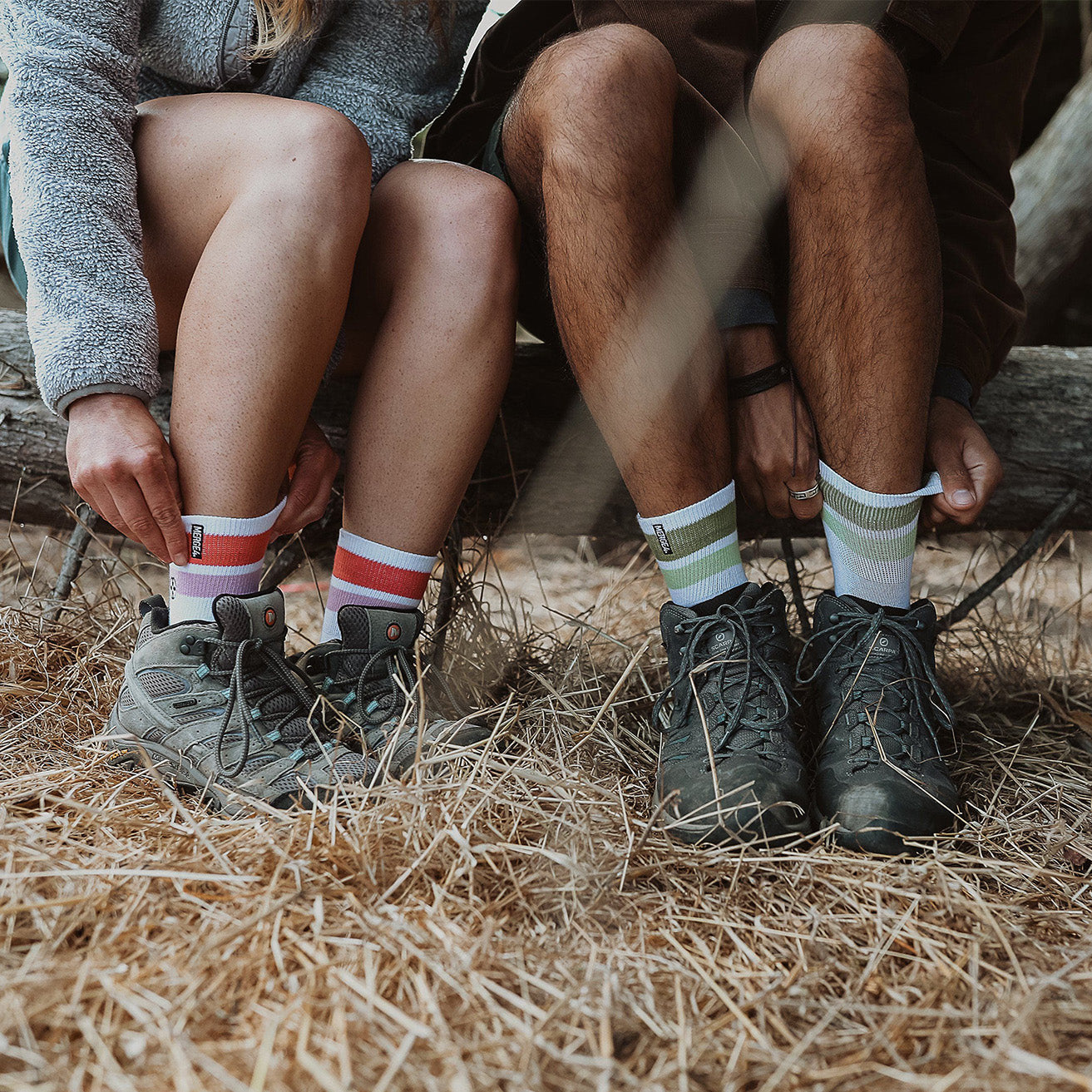 Organic Cotton White/Pink Quarter Crew Sock