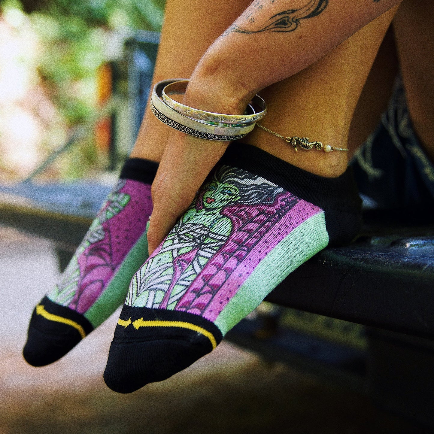 Double Trouble Mummy No Show Socks With Art By Dirk Vermin