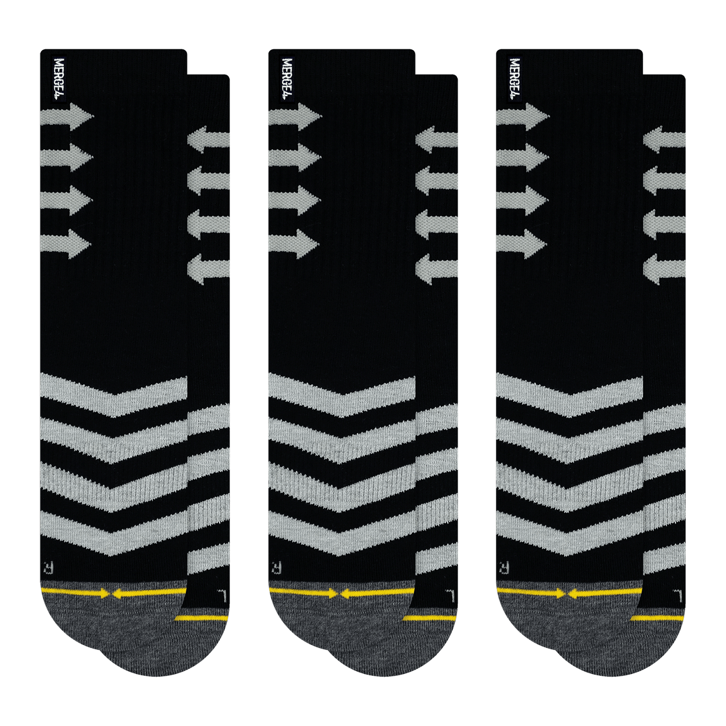 Performance Black Crew Socks 3-Pack
