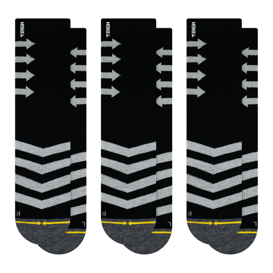 Performance Black Crew Socks 3-Pack