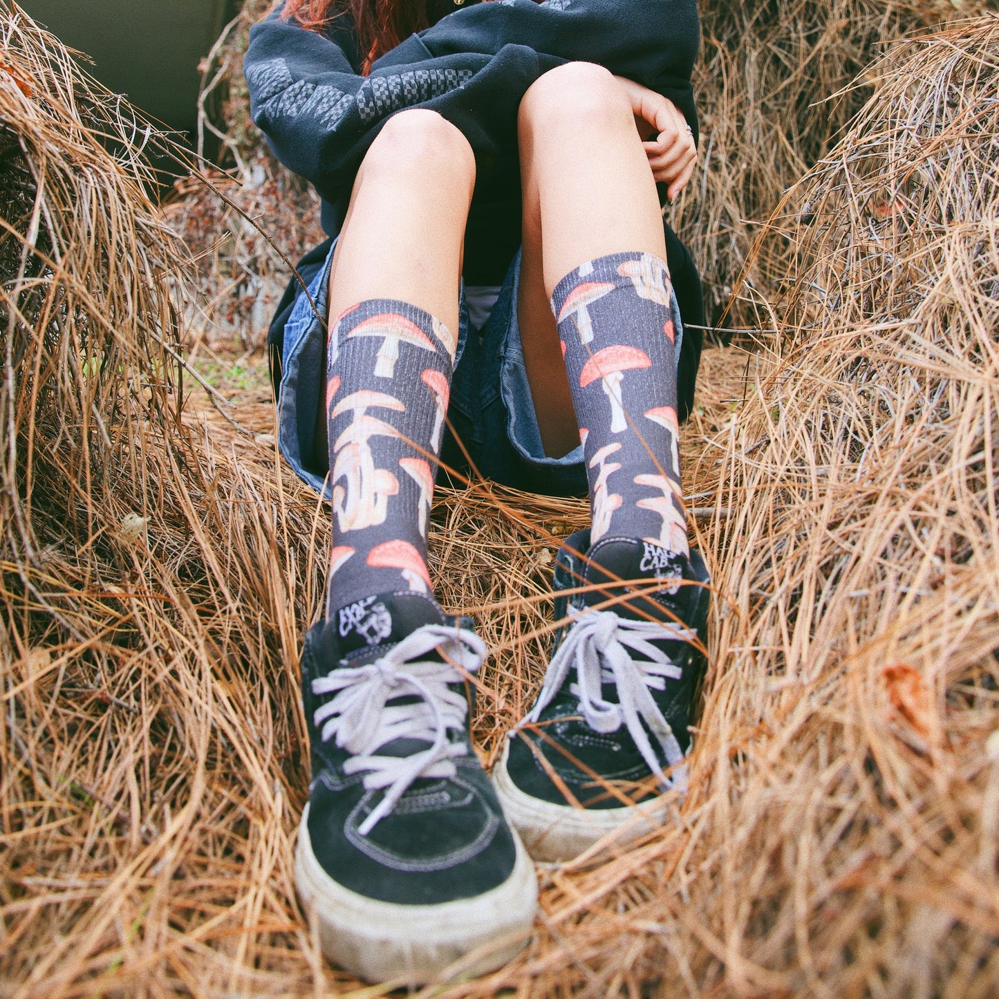 Mushrooms Crew Socks With Art By Hanna Minck