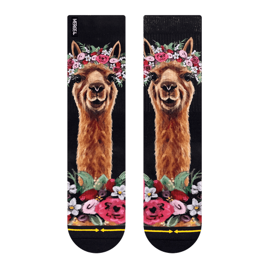 Alpaca Farm Animal Crew Socks With Art By Lee Keller