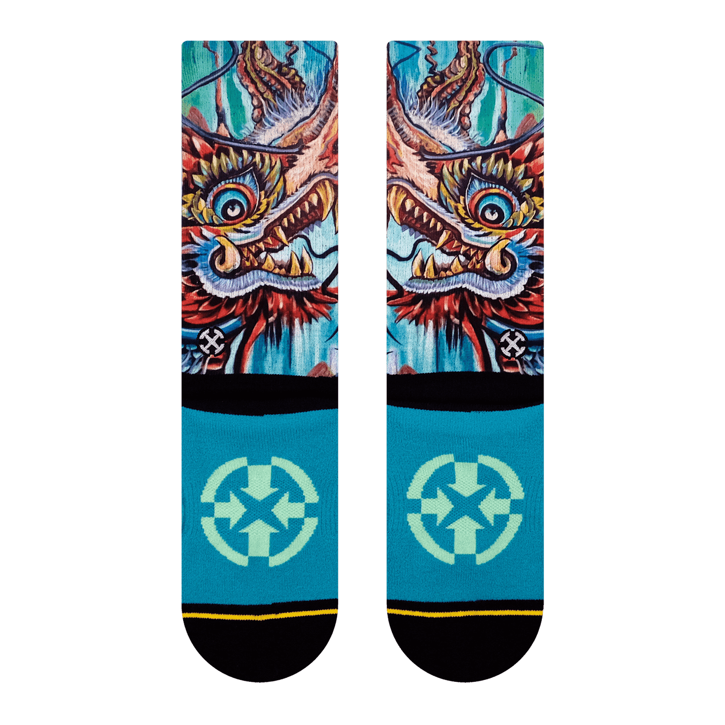Dragon Tattoo Style Crew Socks With Art By Mike Espinosa