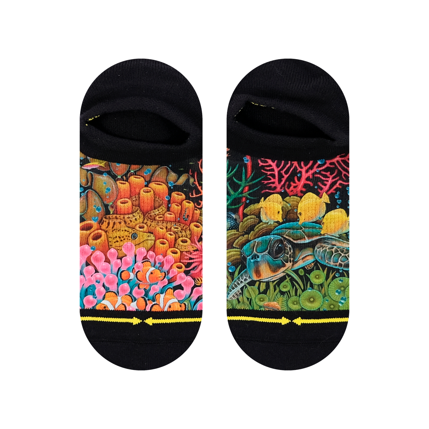 Coral Reef No Show Socks With Art By Caia Koopman