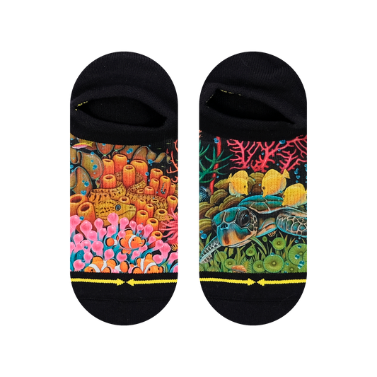 Coral Reef No Show Socks With Art By Caia Koopman