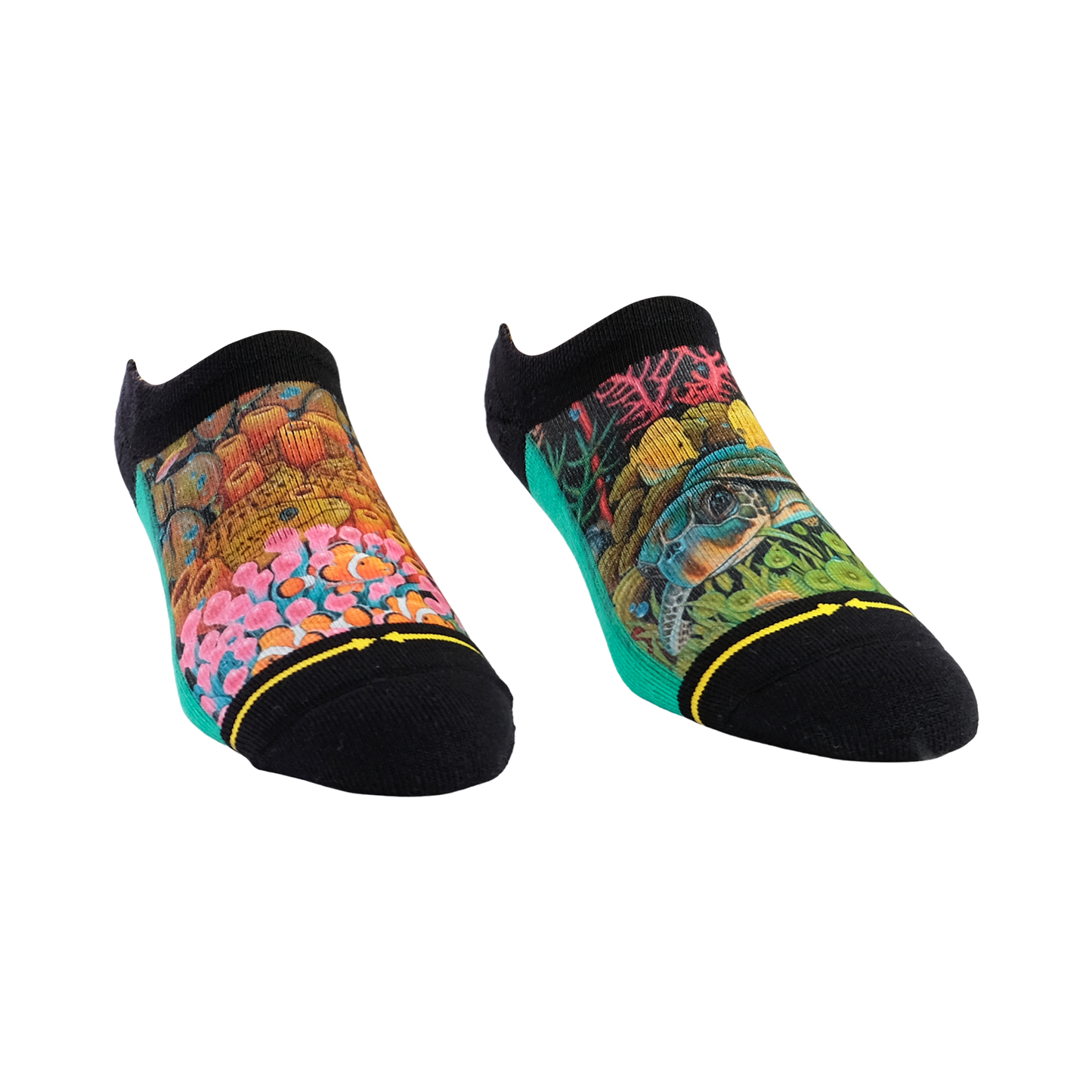 Coral Reef No Show Socks With Art By Caia Koopman