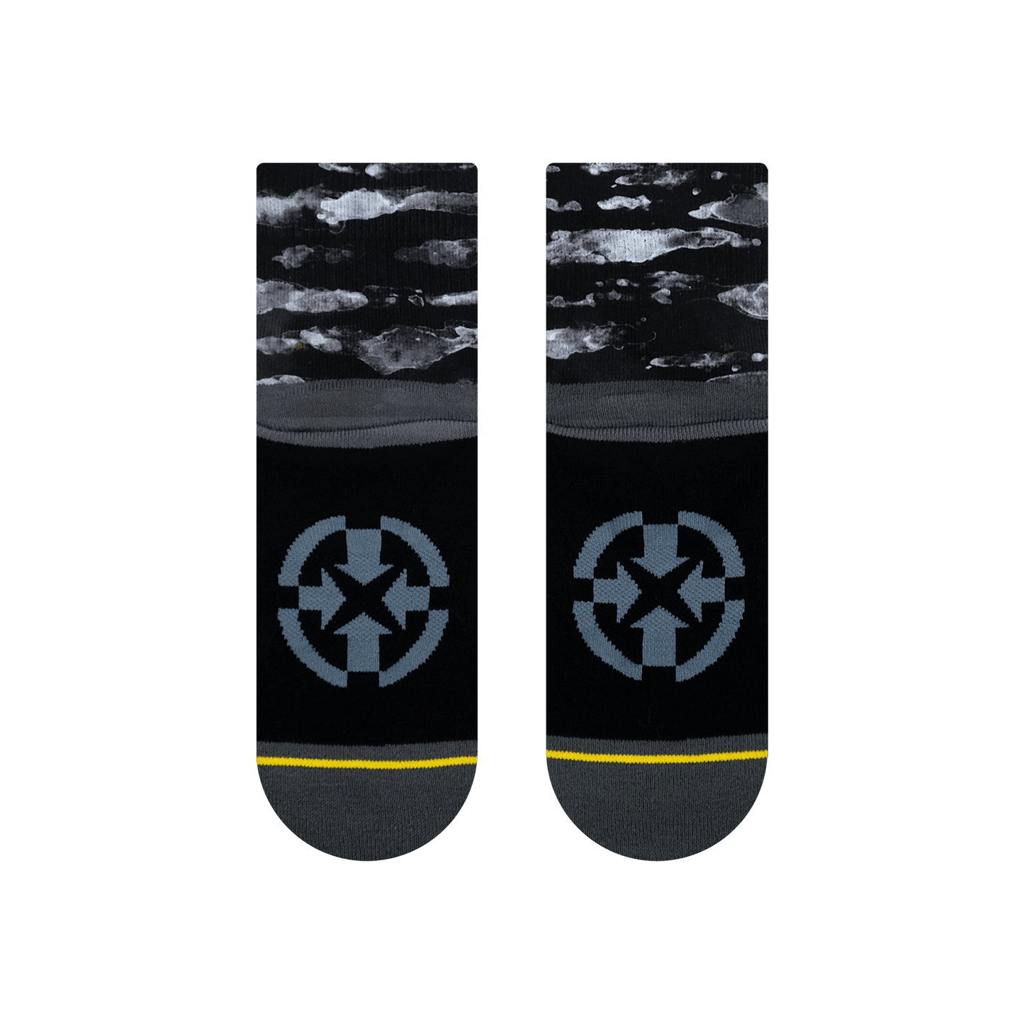 Black Water Color Quarter Crew Sock