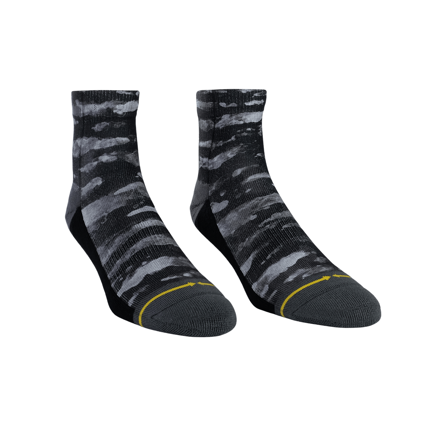 Black Water Color Quarter Crew Sock